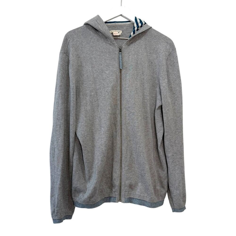 Carbon2Cobalt Gray Full Zip Hoodie 100% Cotton Sweatshirt Size Large